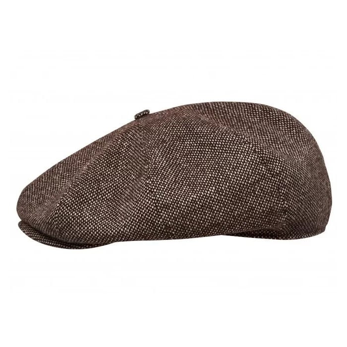 Peaky Blinders - Wool Scottish Harris Tweed 8 Panels Man Cap Brown