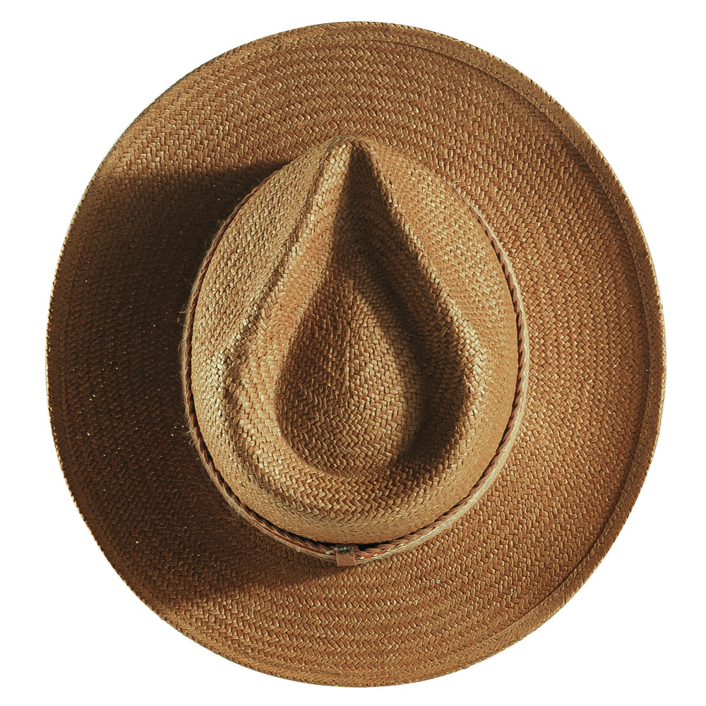 Geoffery Straw Fedora Hat – khaki (Includes All The Accessories)