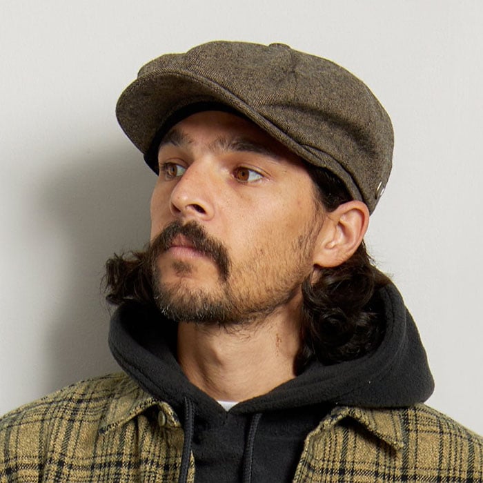 Brixton Hats Baggy Newsboy Cap - Dark Toffee