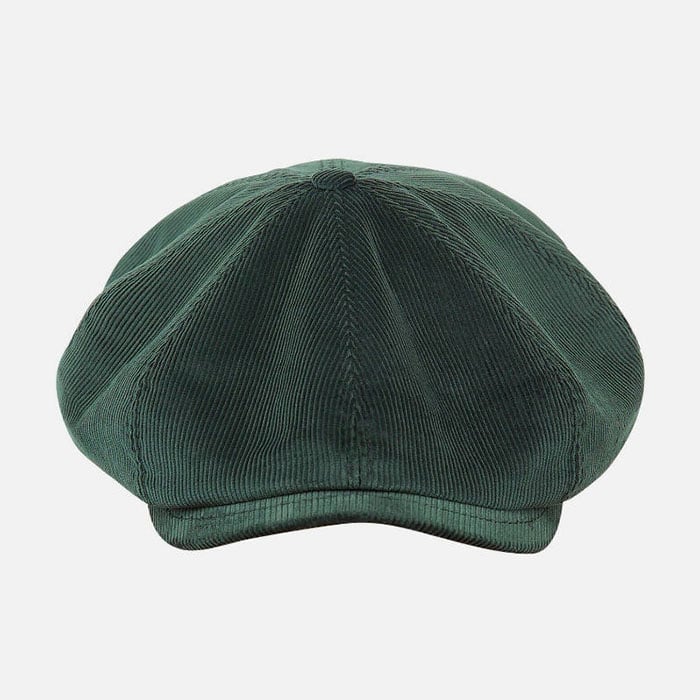 Corduroy 8 Panels Cap-Dark Green