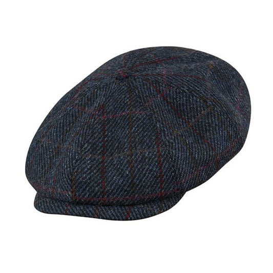 SHELBY -Blue-Red Plaid Scottish 8 Panels Man Cap