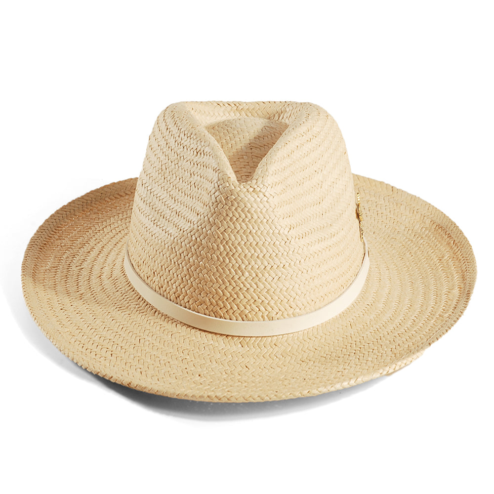 Geoffery Straw Fedora Hat – Beige