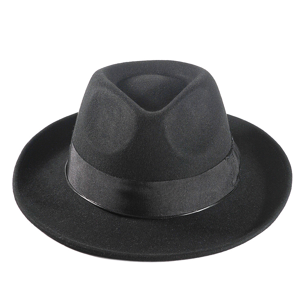 Western Fodora Felt Hat-Black