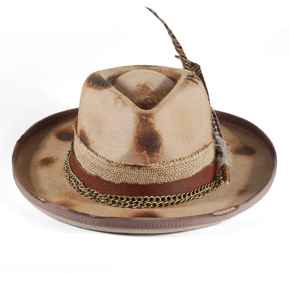 Vintage Fedora Khaki Felt(Includes All The Accessories)