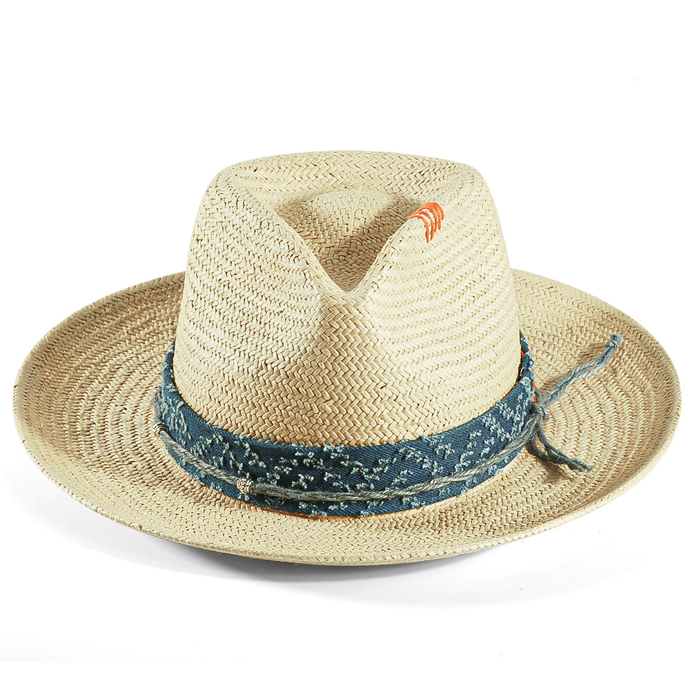 Geoffery Straw Fedora Hat – Beige (Includes All The Accessories)