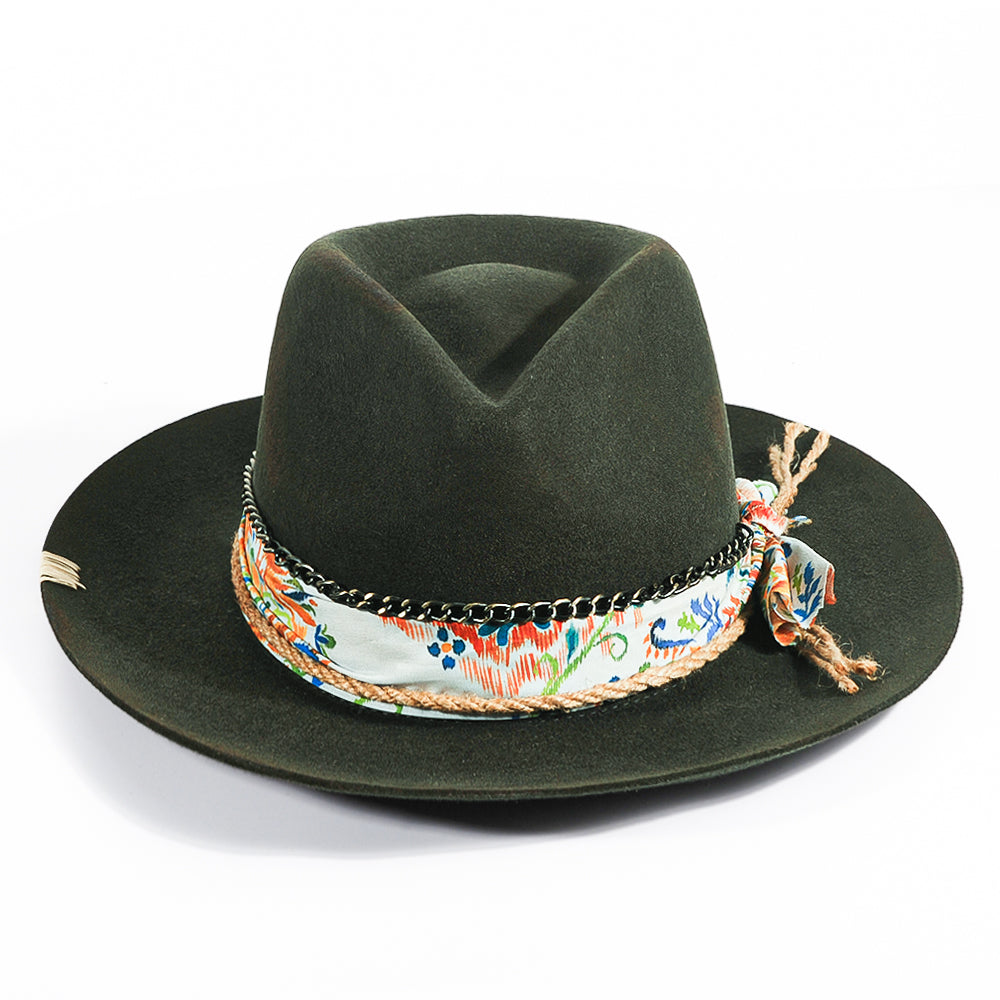 Fedora Hat-Green(Includes All The Accessories)