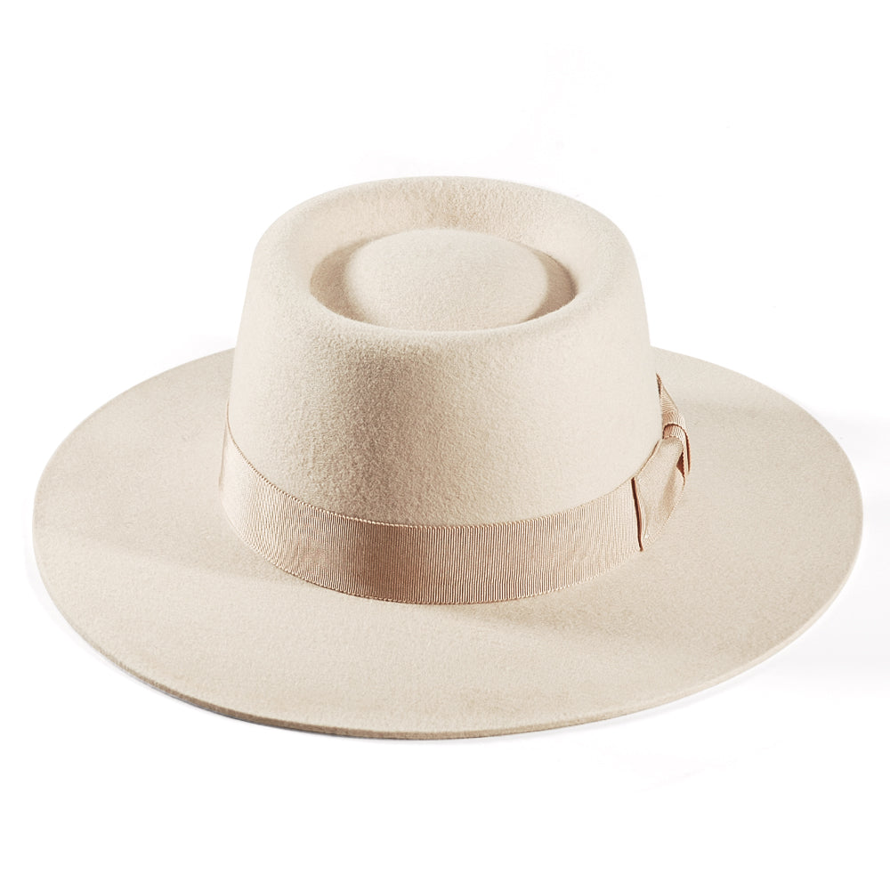 Dome Felt Hat-Beige