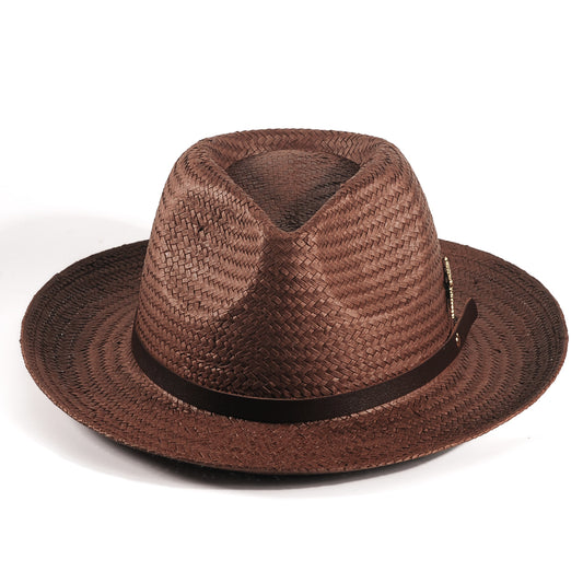 Fedora Straw Hat-Brown