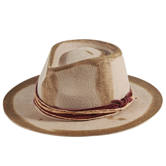 Western Fodora Felt Hat-Brown (Includes All The Accessories)