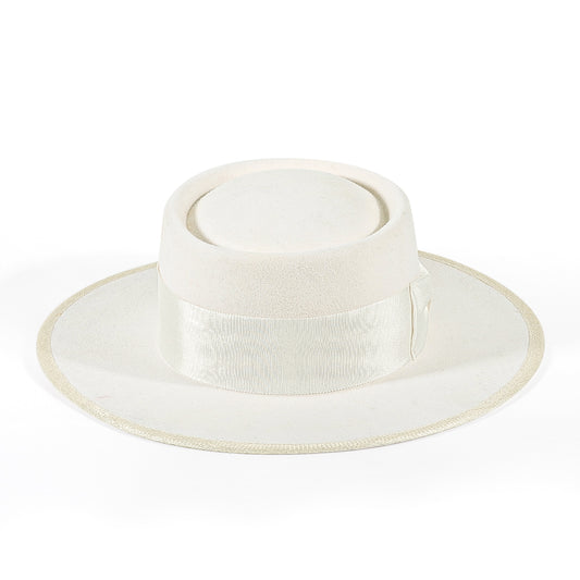 White Bow Tie Bowler Hat