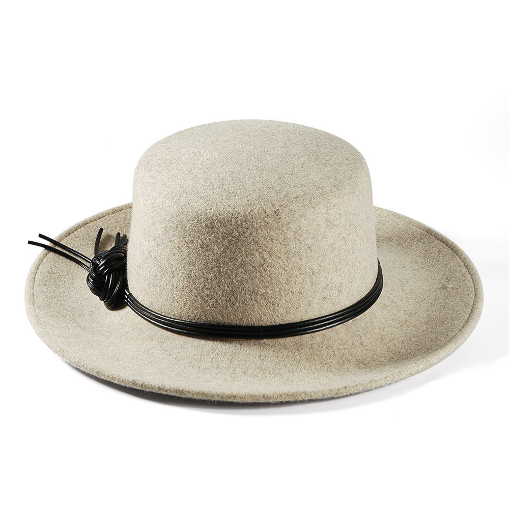 Rounded Felt Hat-Gray