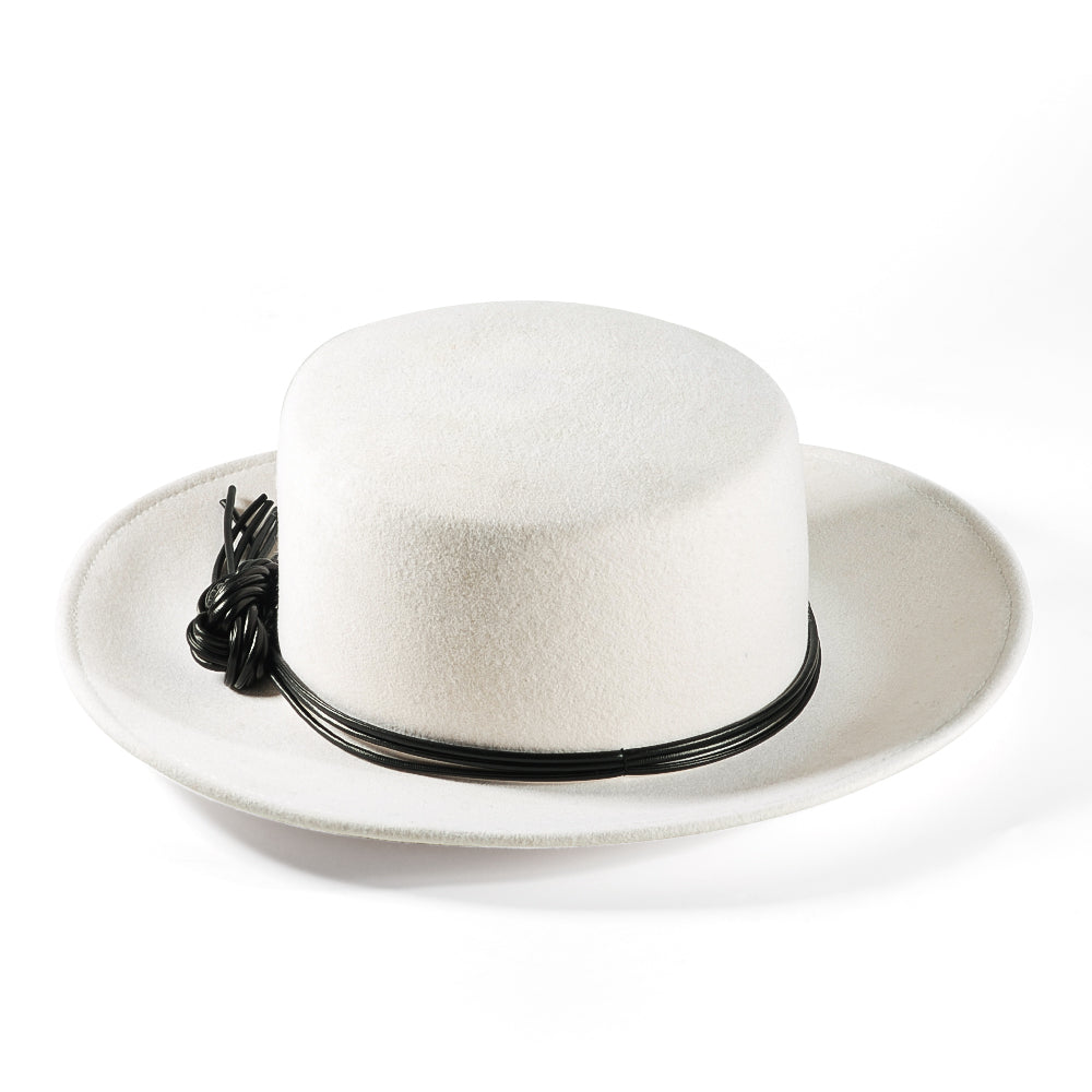 Rounded Felt Hat-White