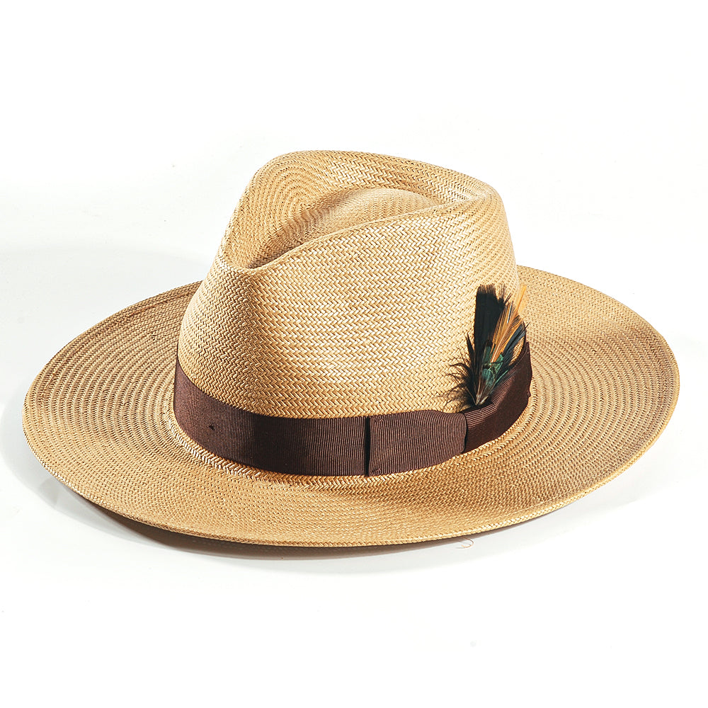 Handcrafted Panama Straw Hat-Brown