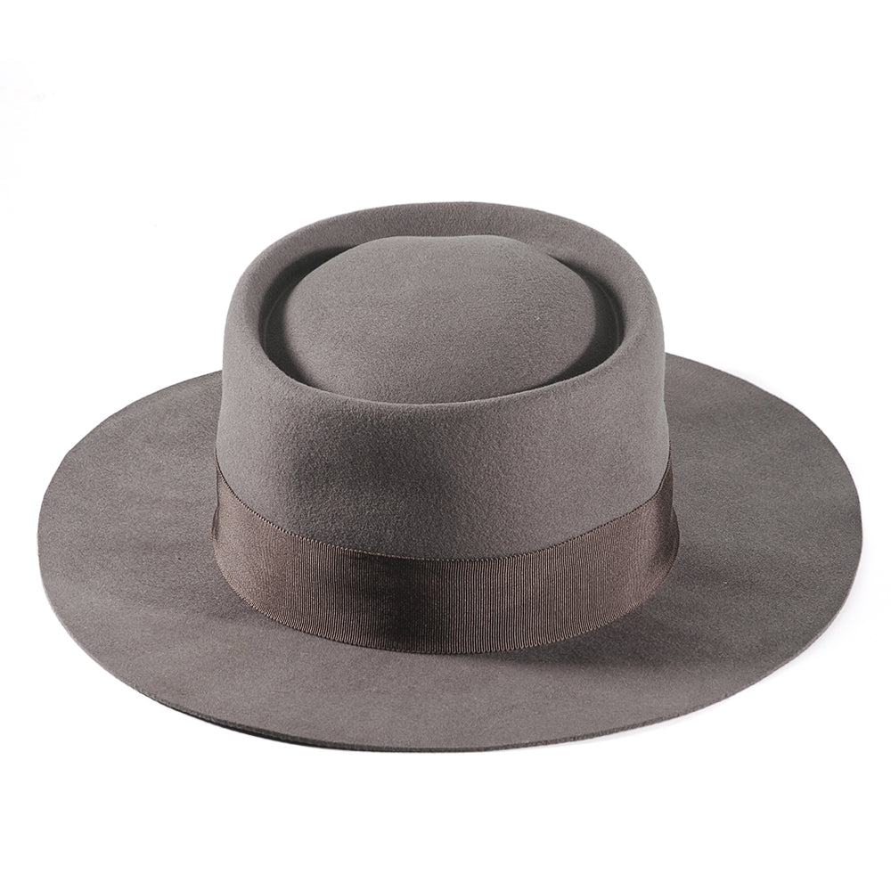 Rounded Felt Hat-Toffee