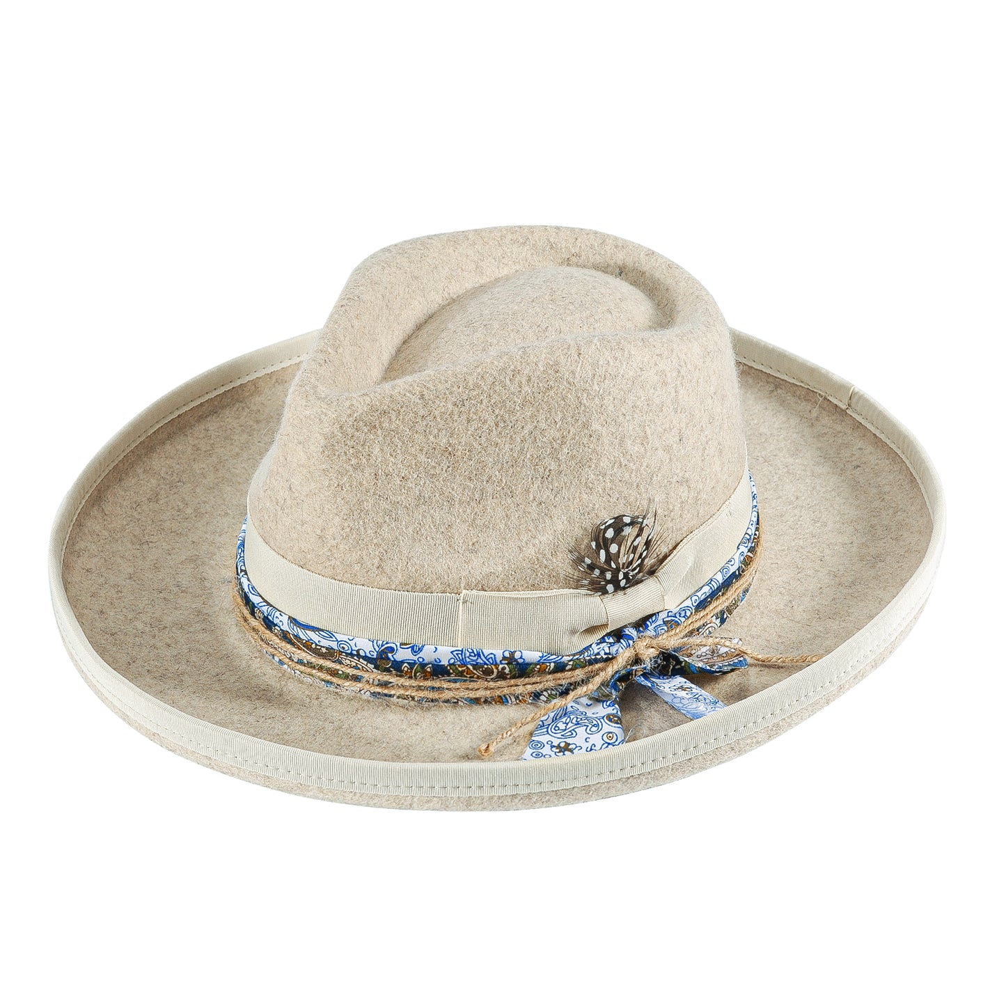 Western Fodora Felt Hat (Includes All The Accessories)