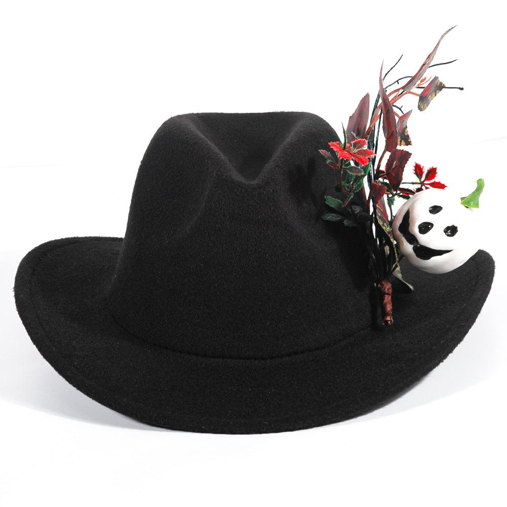 Halloween White Pumpkin Felt Hat(Includes all accessories)