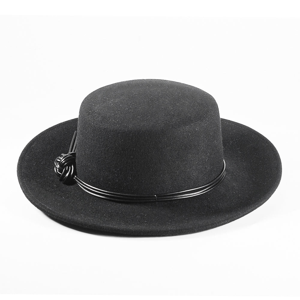 Rounded Felt Hat-Black