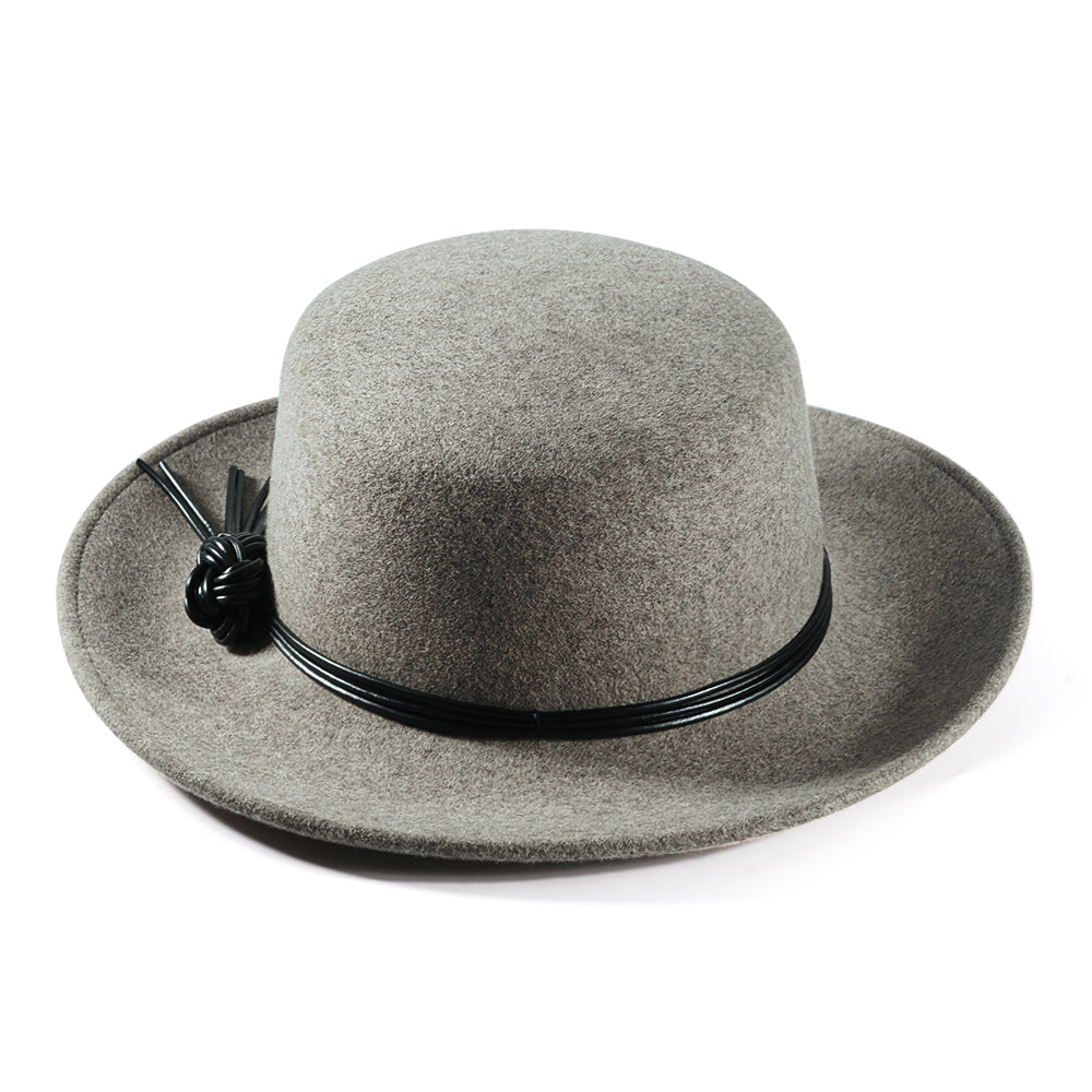 Rounded Felt Hat-Dark Gray