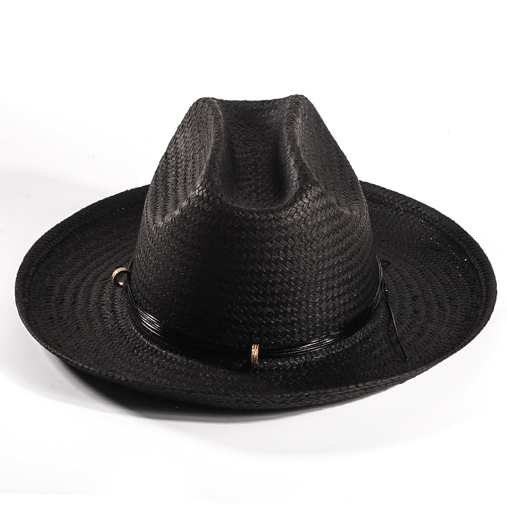 Miller Ranch Straw Fedora Hat - Ebony