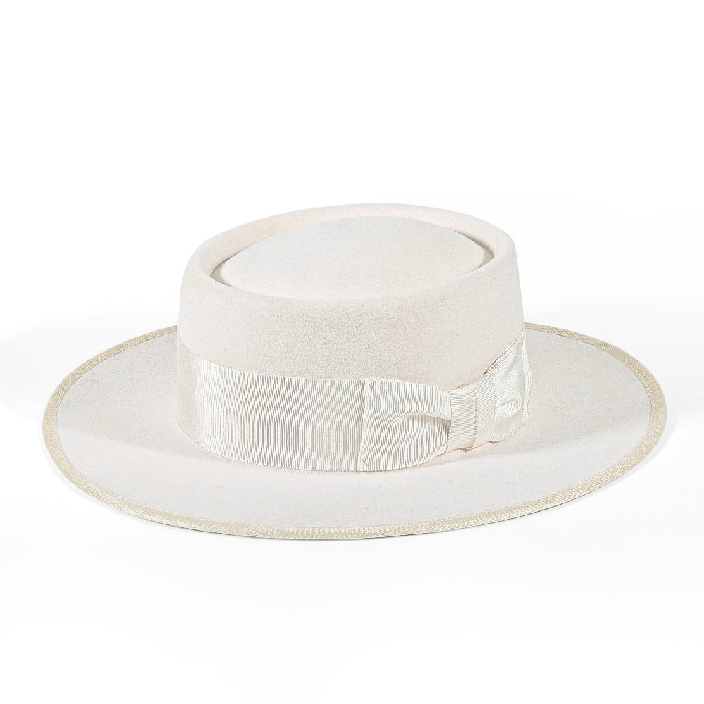 White Bow Tie Bowler Hat