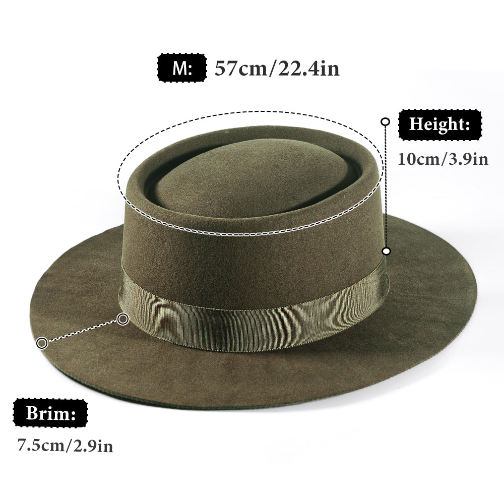 Rounded Felt Hat-Green