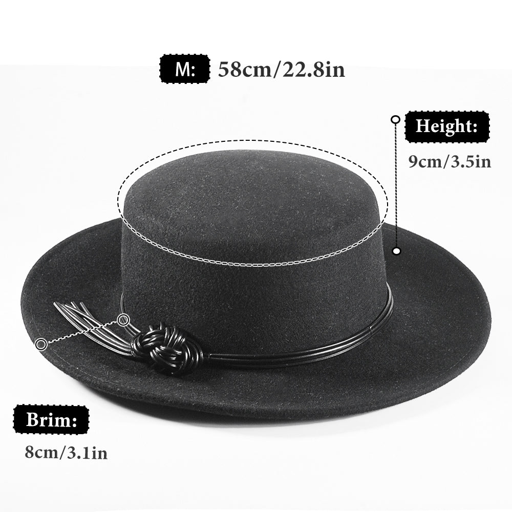 Rounded Felt Hat-Black