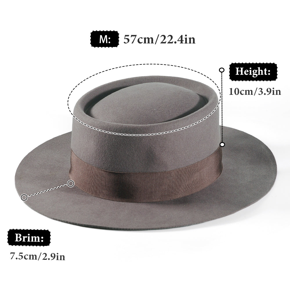 Rounded Felt Hat-Toffee