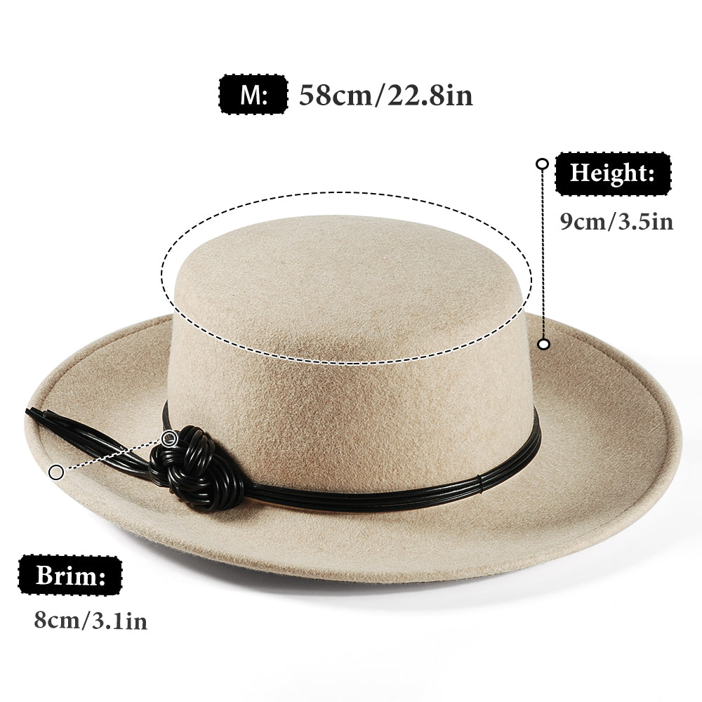 Rounded Felt Hat-Beige