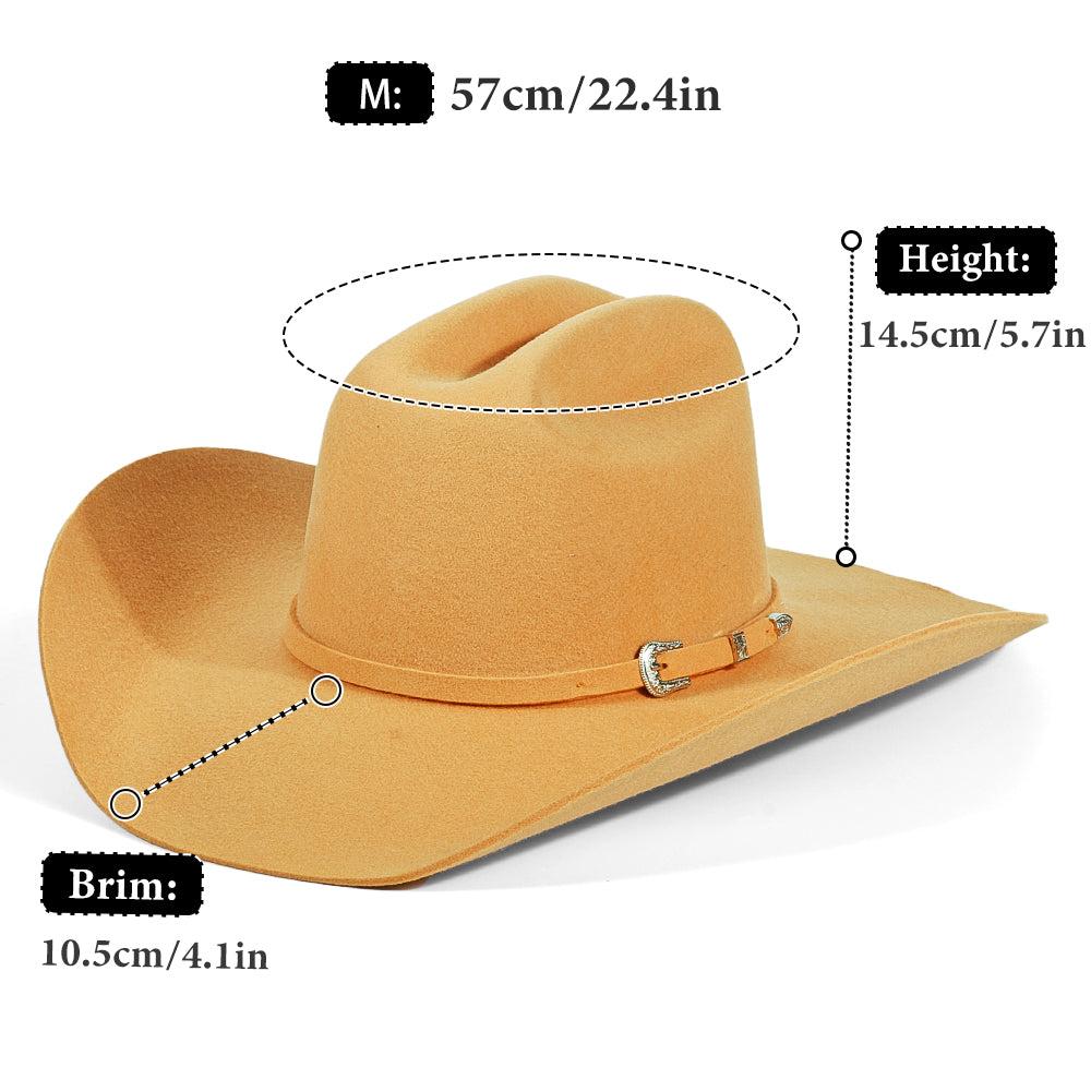 Cowboy Felt Hat-Yellow