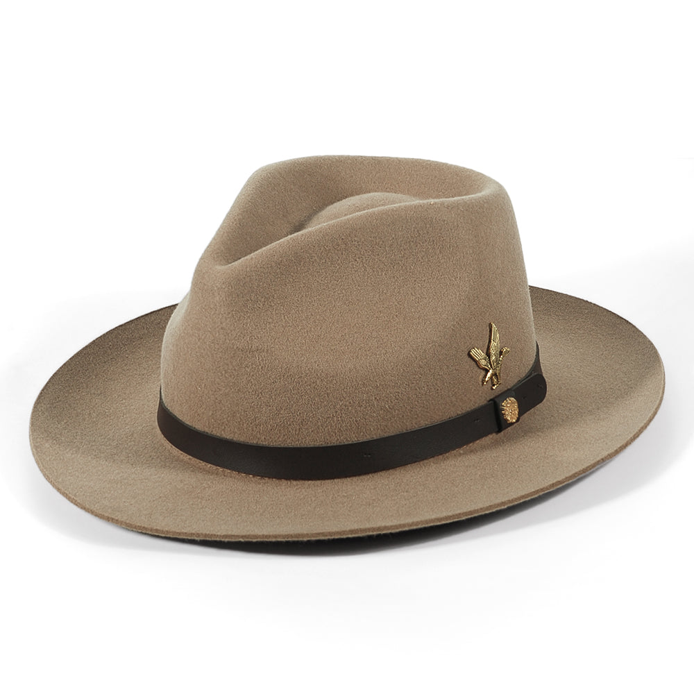 Fedora Felt Hat-Khaki