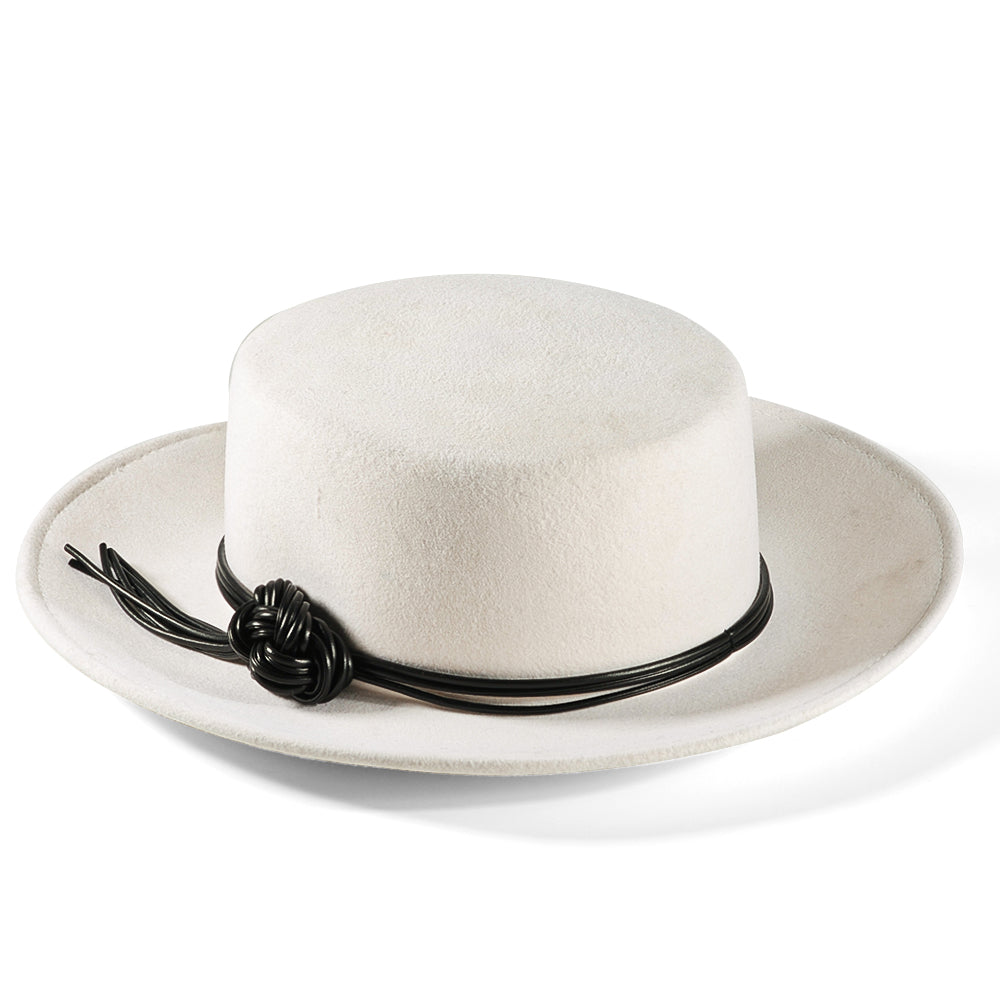 Rounded Felt Hat-White