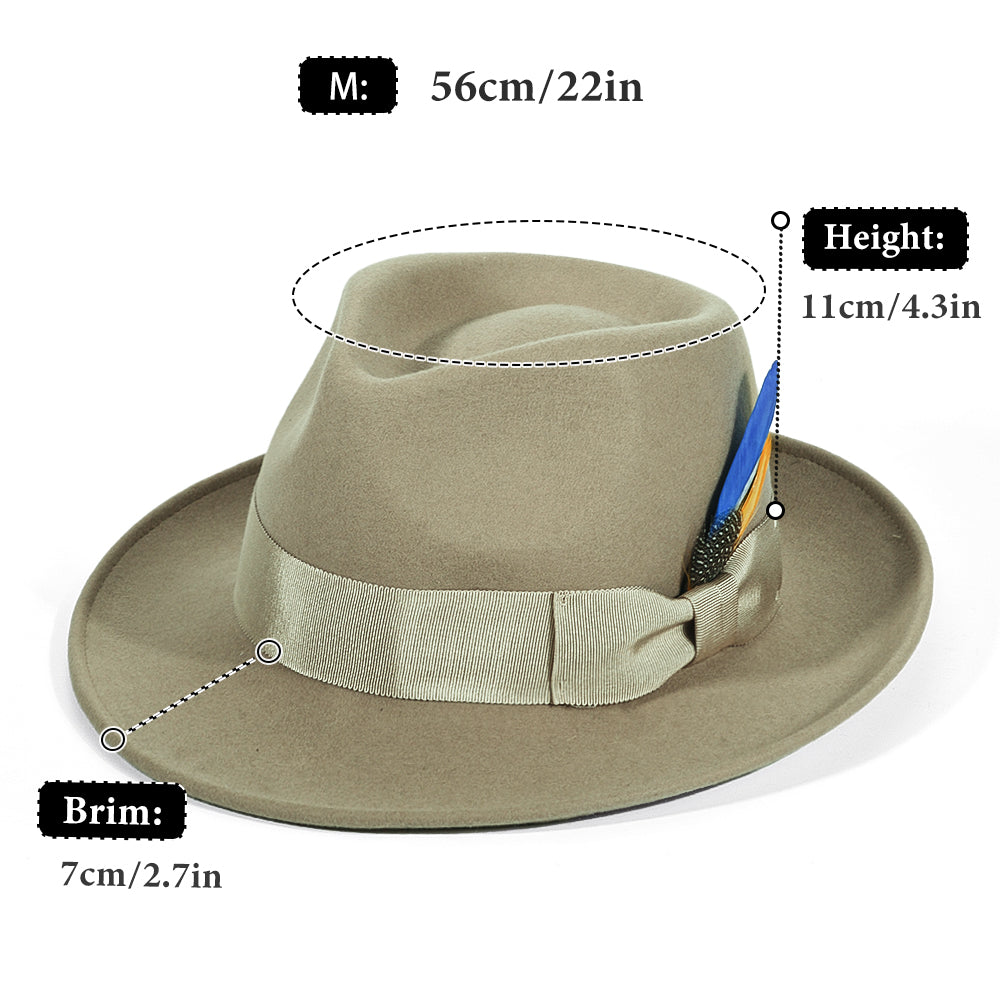 Fedora Felt-Grayish Green