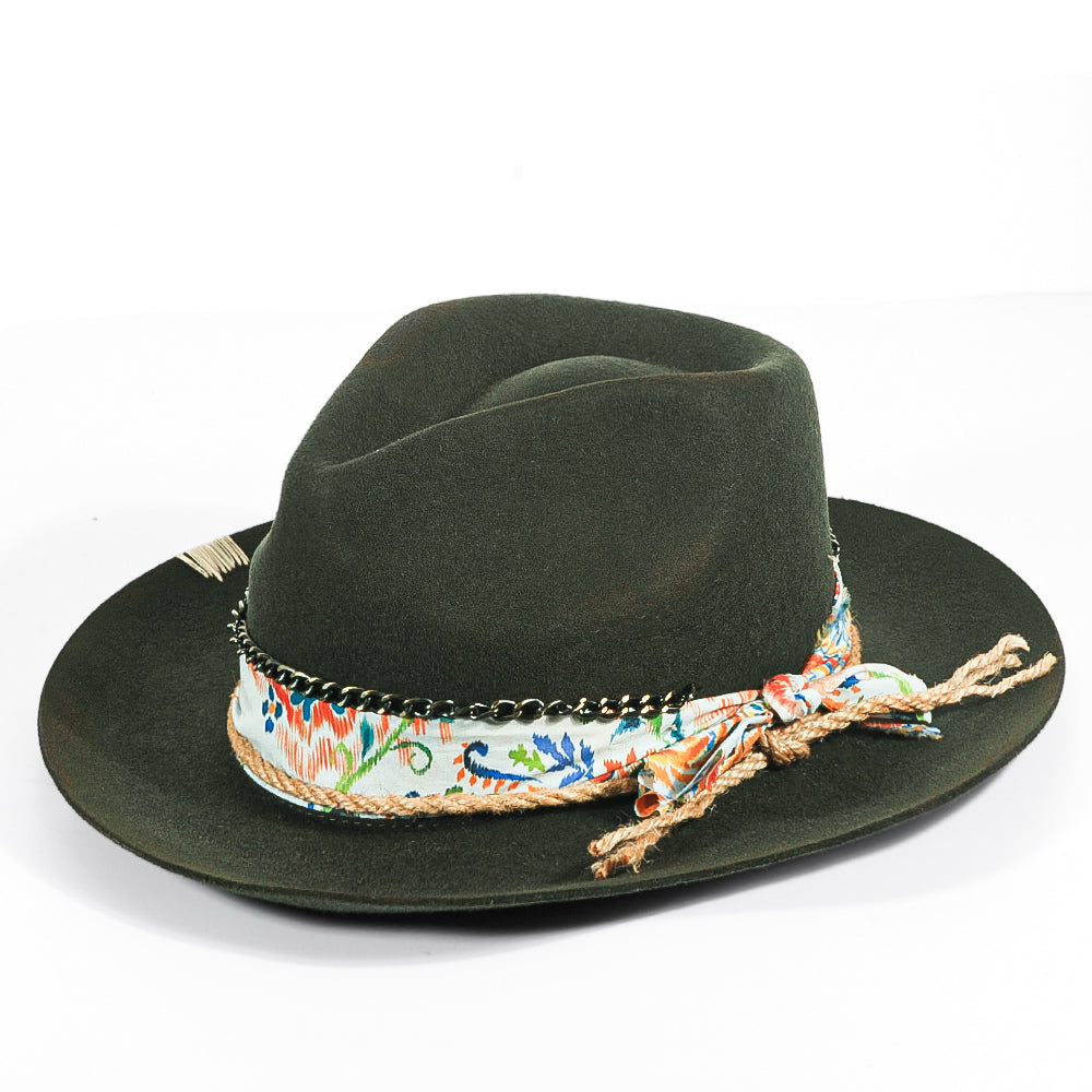 Fedora Hat-Green(Includes All The Accessories)