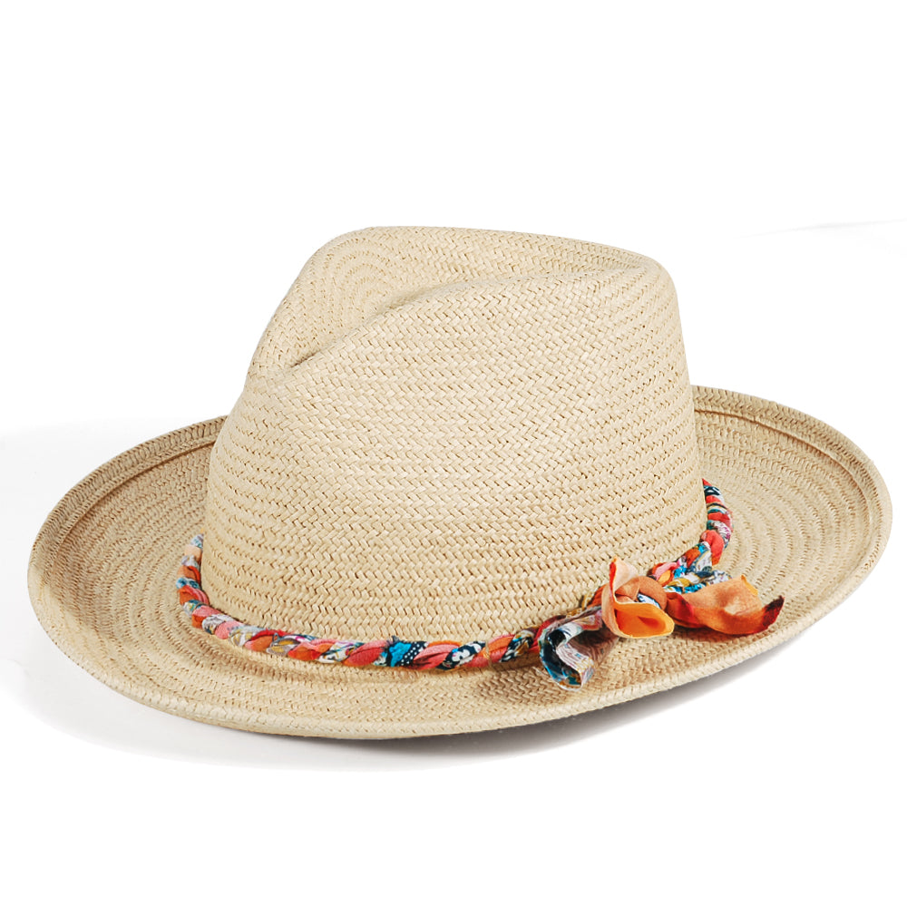 Geoffery Straw Fedora Hat – Beige (Includes All The Accessories)