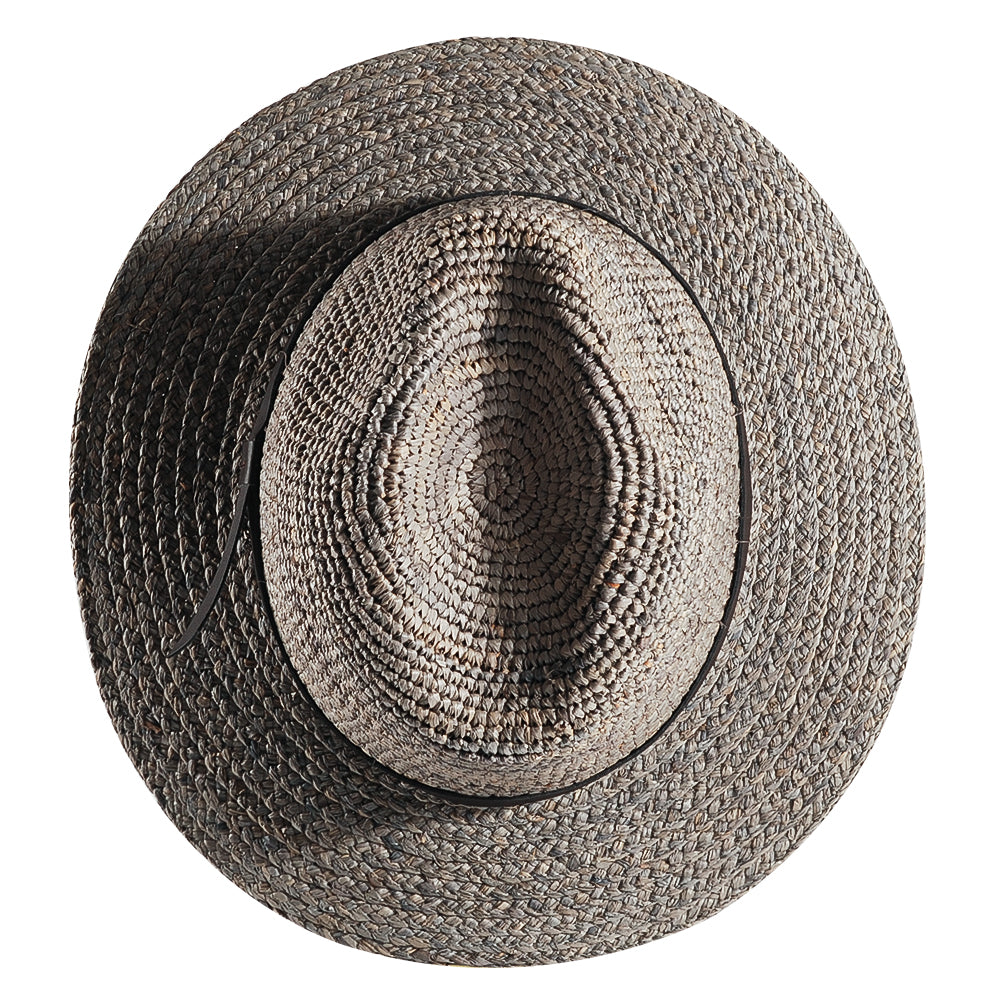 Handcrafted Fedora Straw Hat-Gray