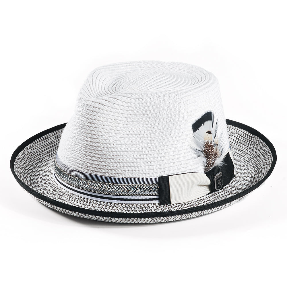 Straw Fedora Hat-White