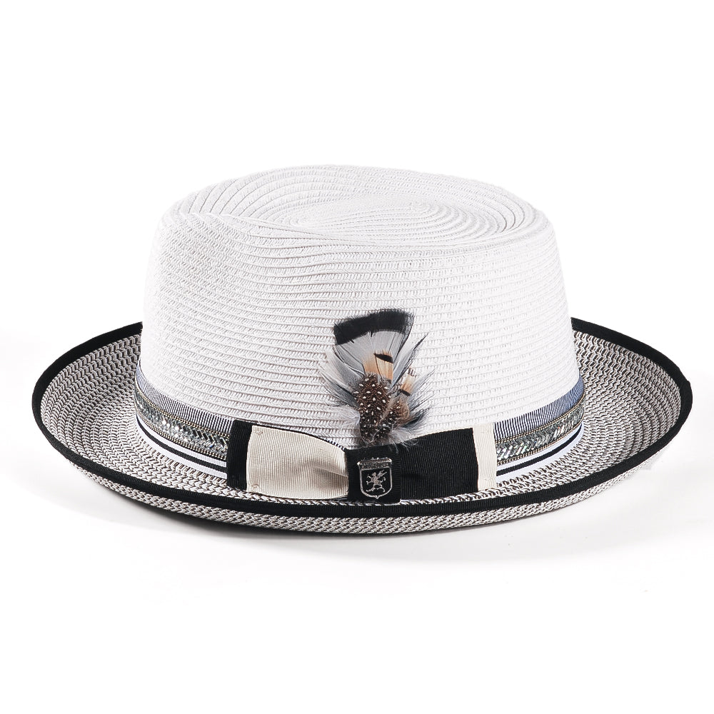 Straw Fedora Hat-White