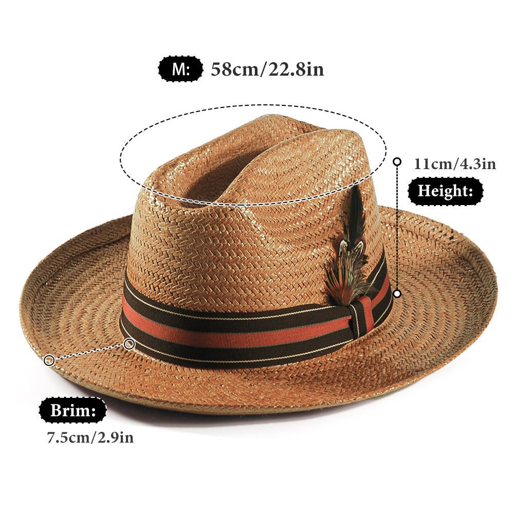 Miller Ranch Fedora Hat - Patriotic Straw(Includes All The Accessories)