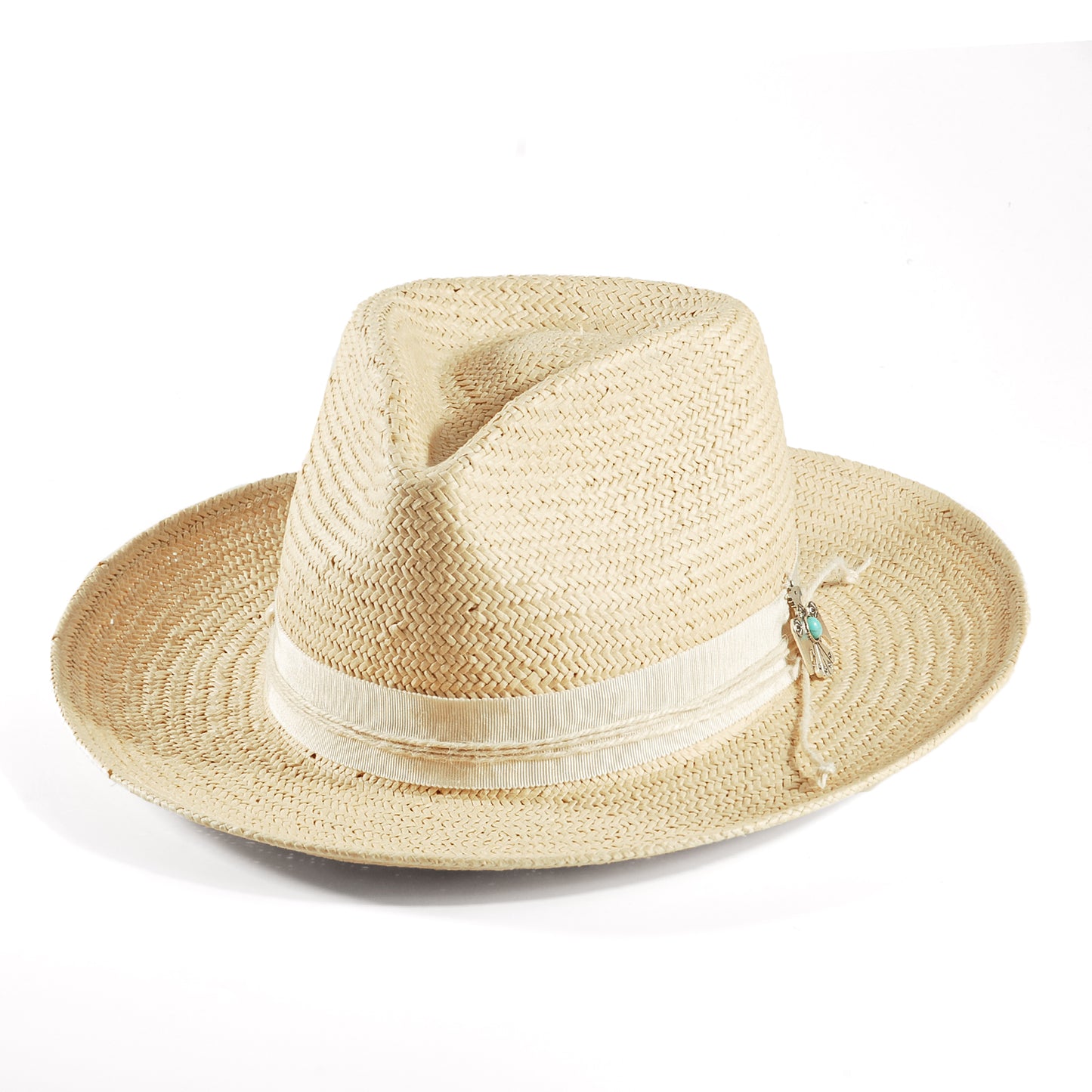 Geoffery Straw Fedora Hat – Beige (Includes All The Accessories)