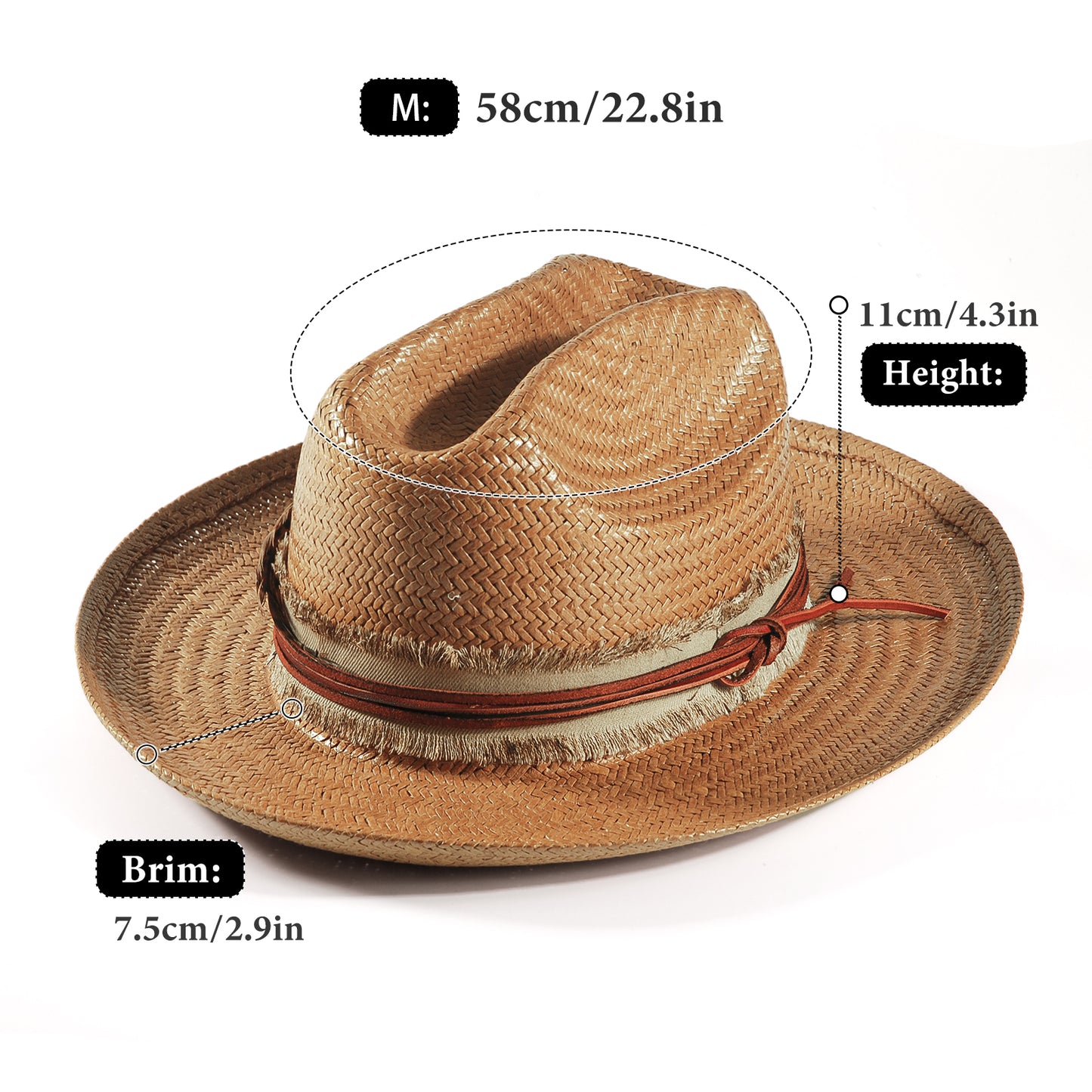 Miller Ranch Fedora Hat - Patriotic Straw(Includes All The Accessories)