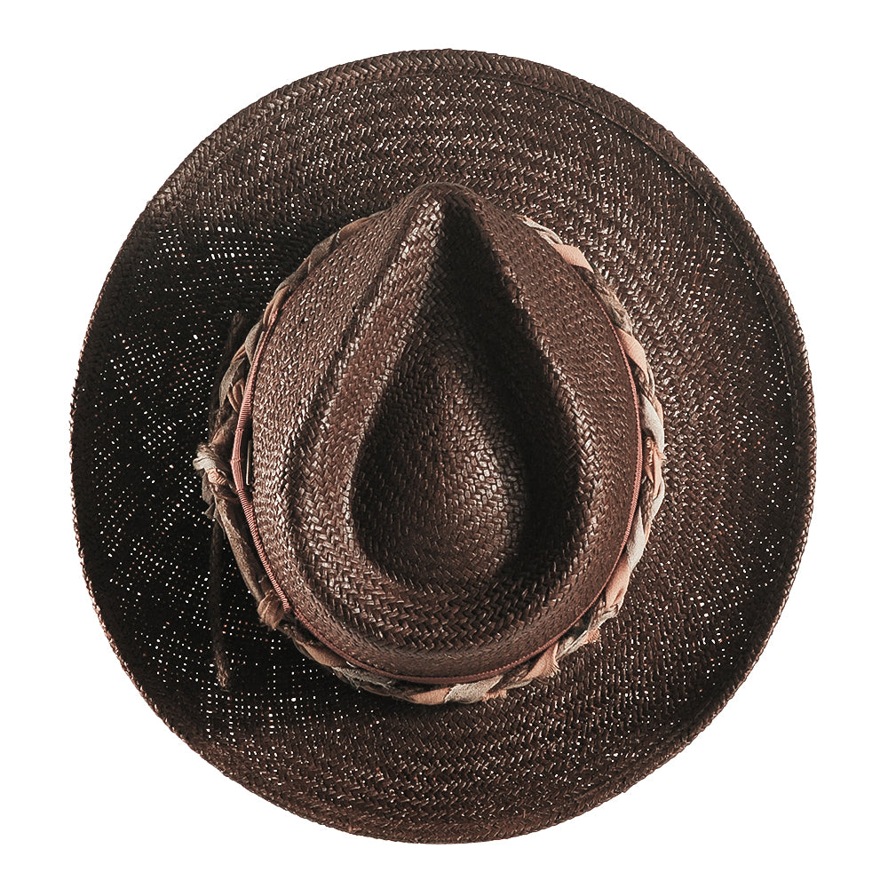 Geoffery Straw Fedora Hat – Toffee(Includes All The Accessories)