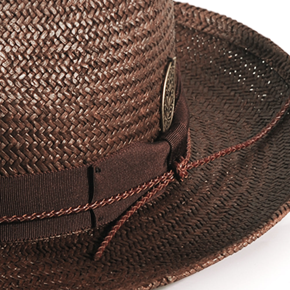 Geoffery Straw Fedora Hat – Toffee(Includes All The Accessories)