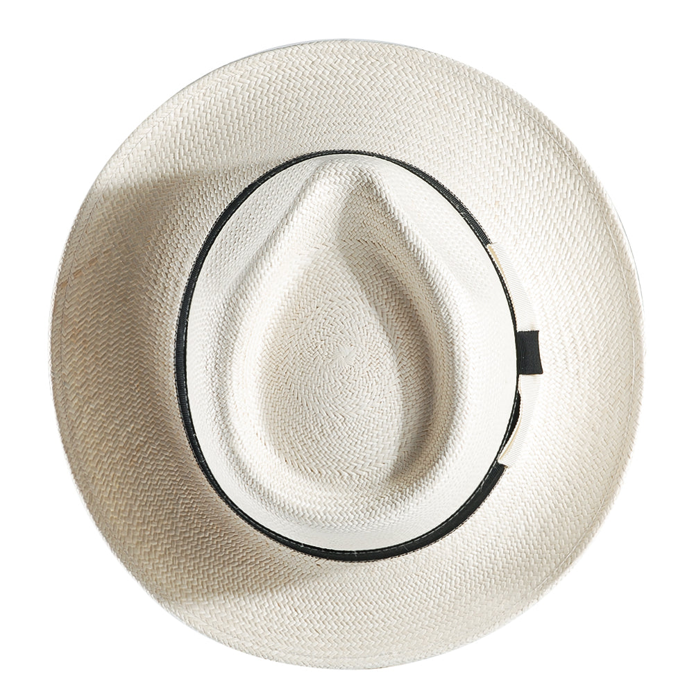 Geoffery Panama Straw Fedora Hat –White (Includes All The Accessories)