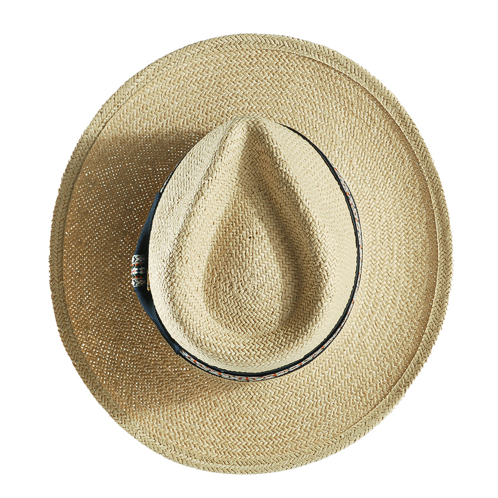 Geoffery Straw Fedora Hat – Khaki(Includes All The Accessories)