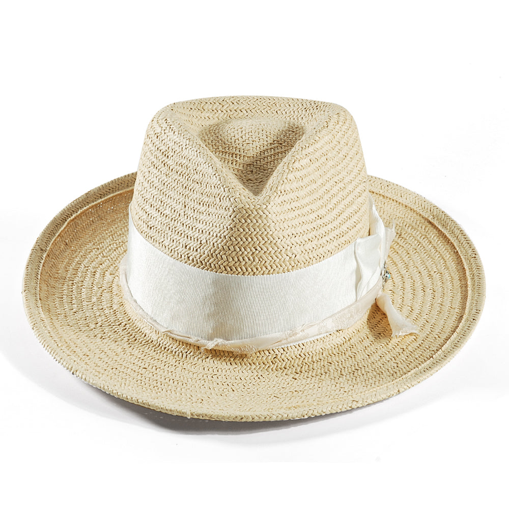 Geoffery Straw Fedora Hat – Beige (Includes All The Accessories)