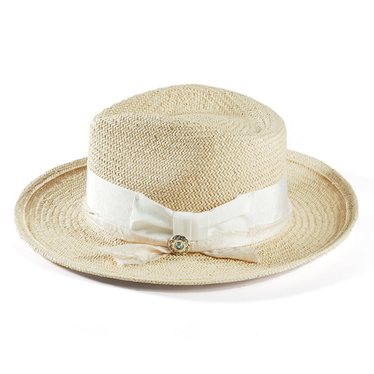 Geoffery Straw Fedora Hat – Beige (Includes All The Accessories)