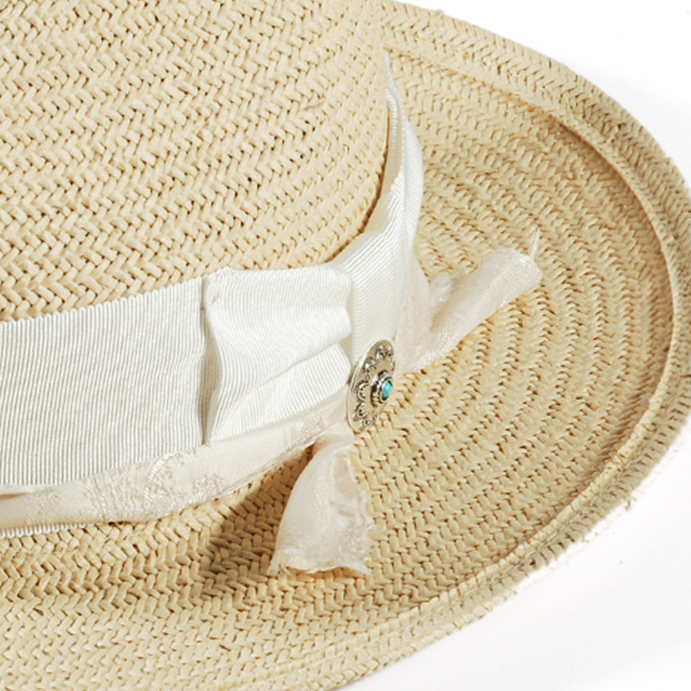 Geoffery Straw Fedora Hat – Beige (Includes All The Accessories)