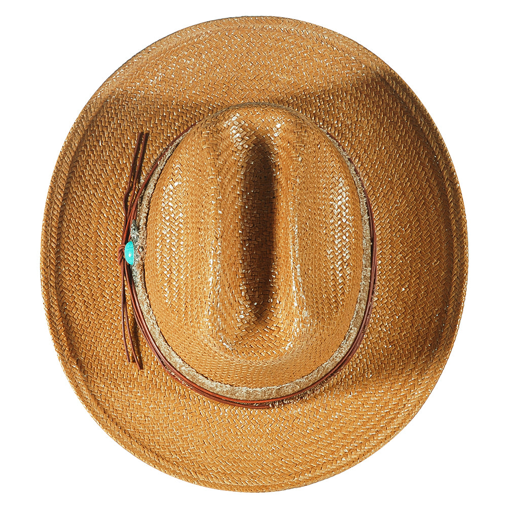 Miller Ranch Fedora Hat - Patriotic Straw–Khaki(Includes All The Accessories)