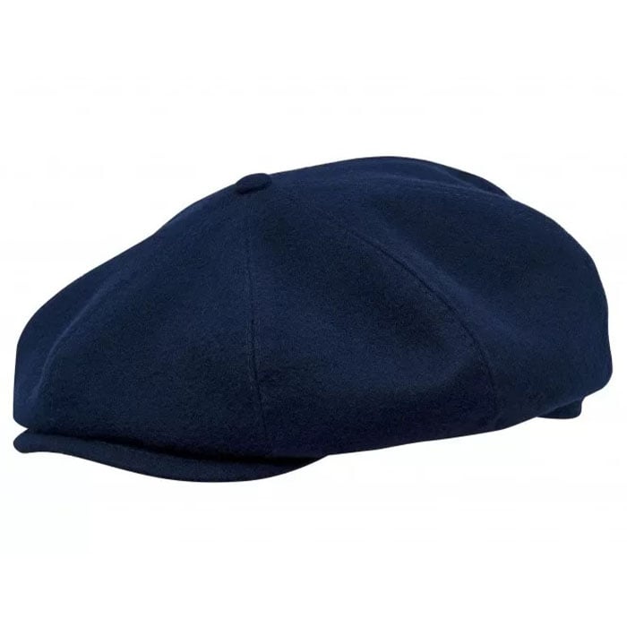 Scottish Harris Tweed 8 Panels Man Cap Navy