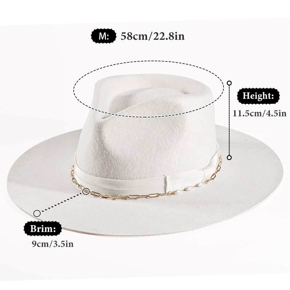 Fedora Felt Hat-White